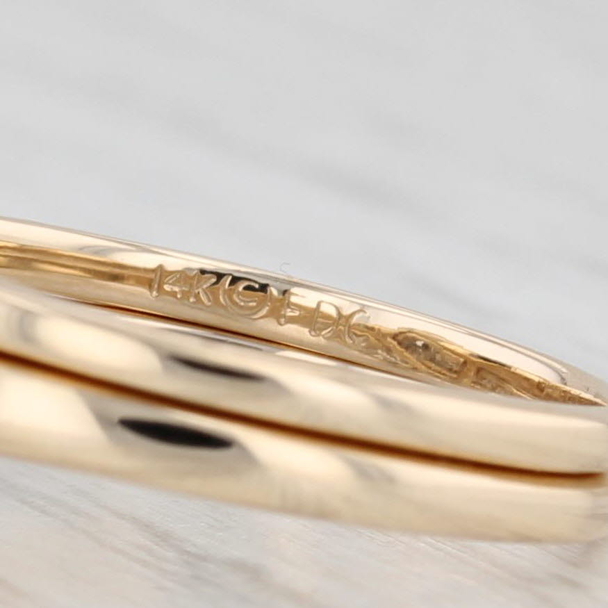 Light Gray 0.62ctw Diamond Engagement Ring Jacket Wedding Band Bridal Set 14k Gold Size 7