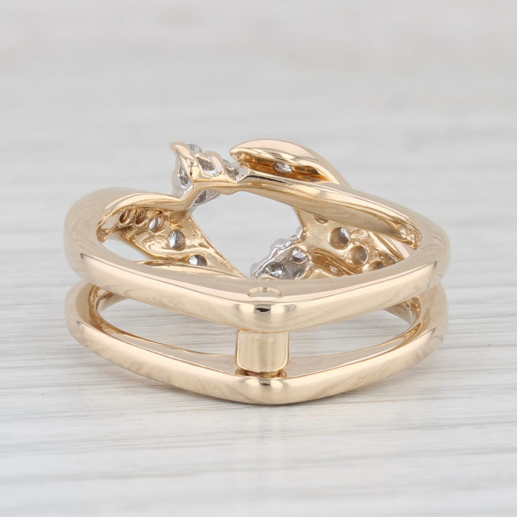 Light Gray 0.35ctw Diamond Ring Jacket Enhancer Guard 14k Gold Size 7.25 Bridal Bands Move