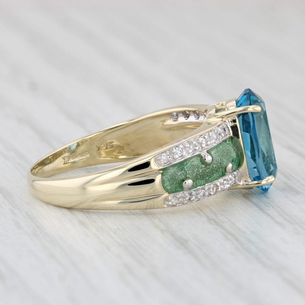 Light Gray 3.10ctw Oval London Blue Topaz Diamond Ring 14k White Gold Size 9