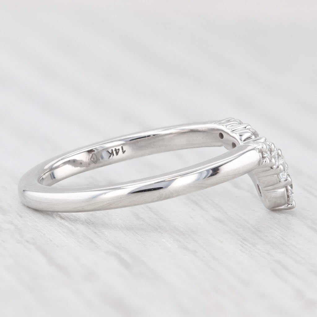 Light Gray 0.30ctw Diamond Contoured V Ring 14k Gold Size 6.5 Enhancer Guard Wedding Band