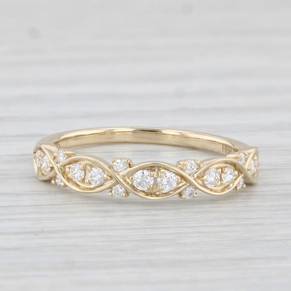 New 0.24ctw Diamond Stackable Ring 14k Yellow Gold Wedding Band Size 6.5