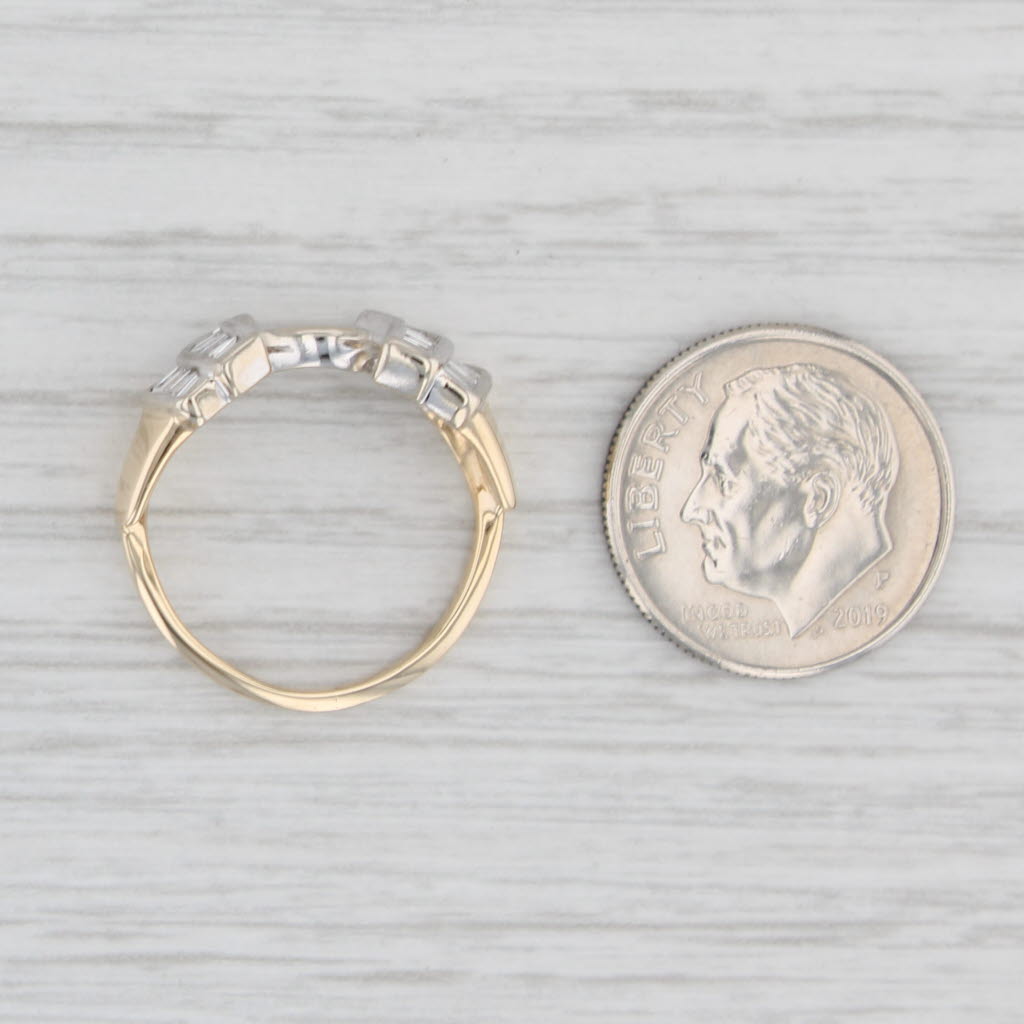 Light Gray 0.25ctw Diamond Ring Guard Jacket 14k Yellow Gold Wedding Band Size 6.5