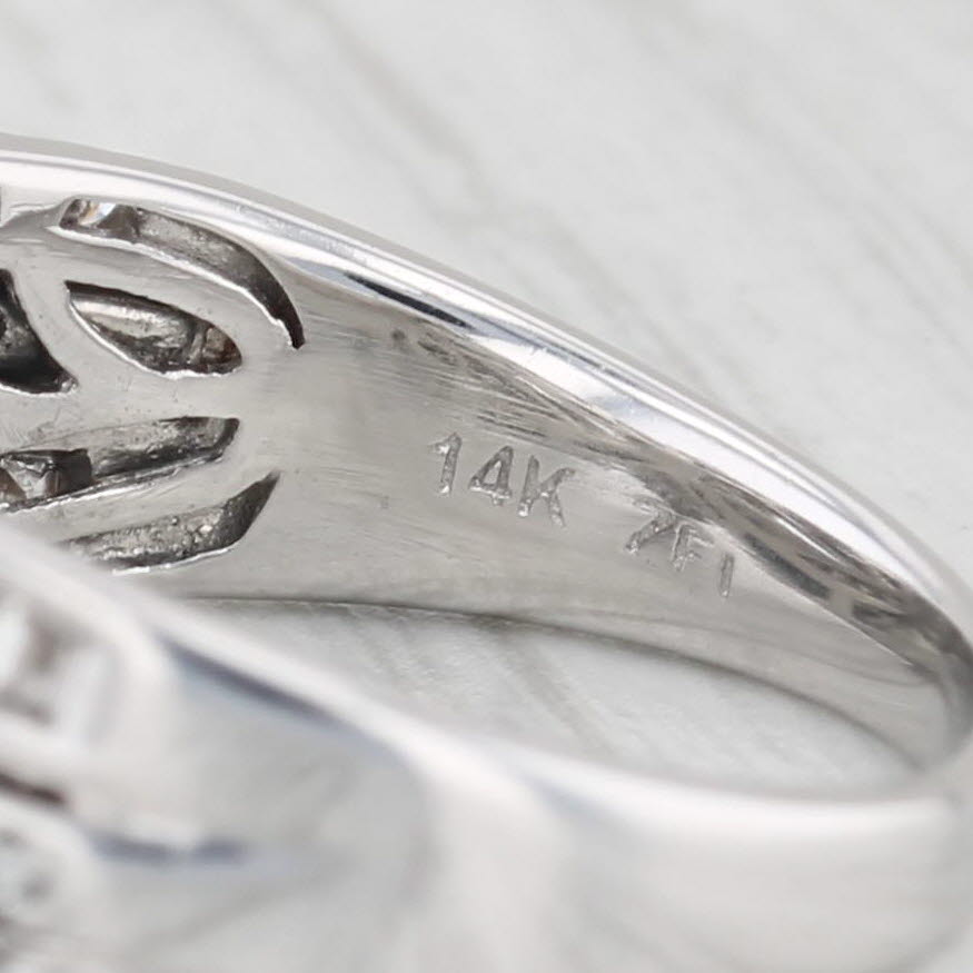 Light Gray 0.88ctw Round Diamond Engagement Ring 14k White Gold Size 8.25