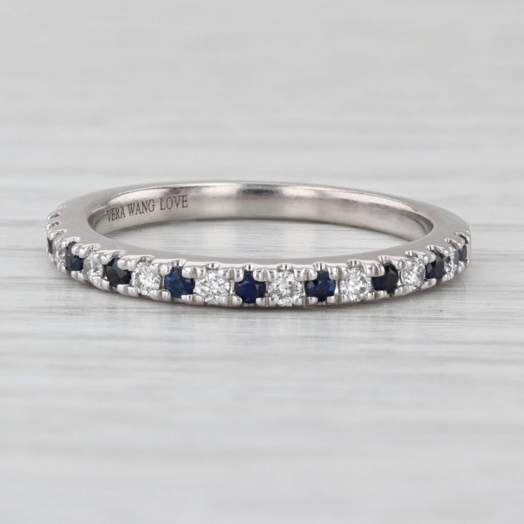 Vera Wang Love 0.29ctw Sapphire Diamond Band 14k Gold Stackable Wedding Ring