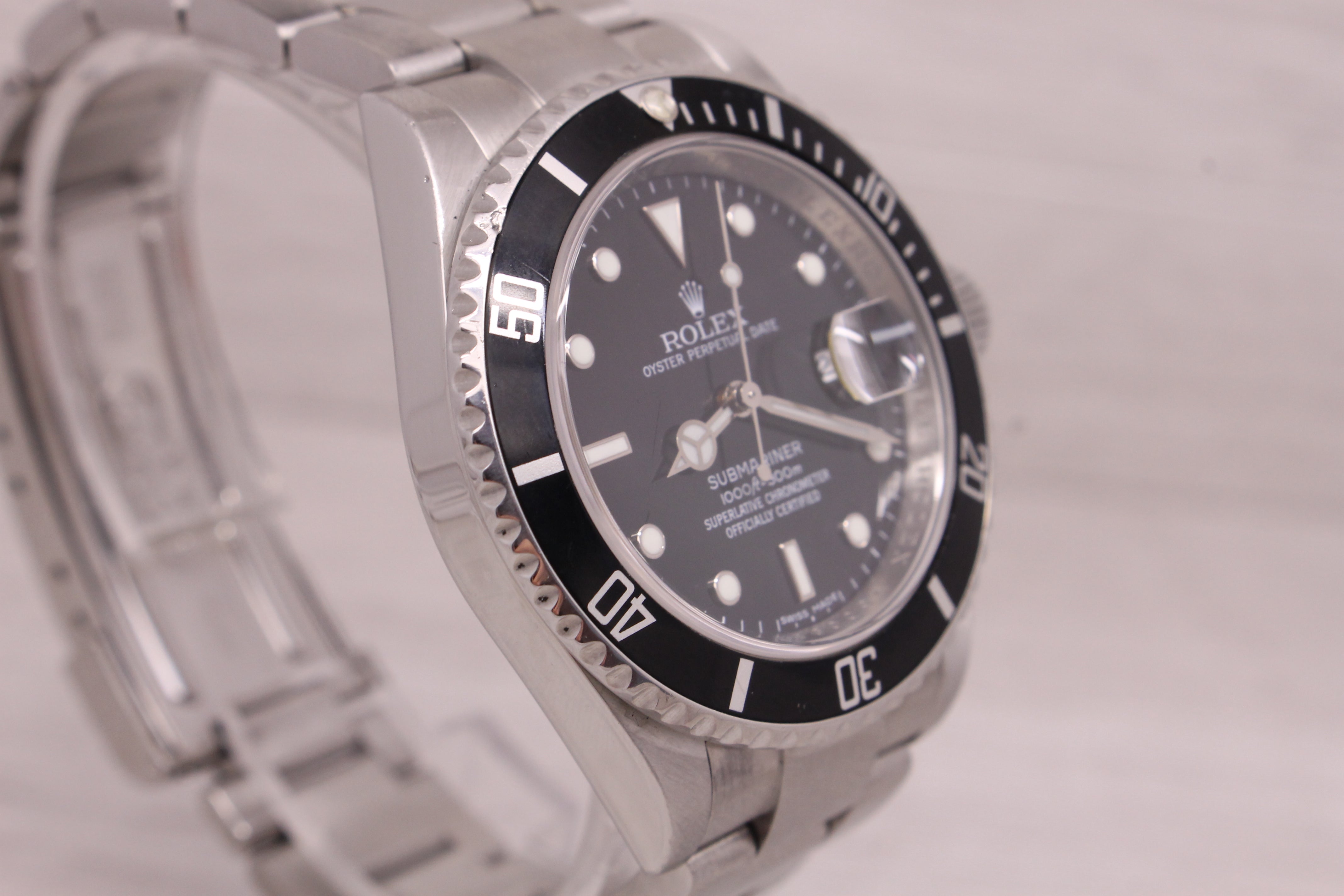 Dark Gray 2008 Rolex Submariner 16610 Stainless Steel Mens Divers Watch "M" Serial Box Tag