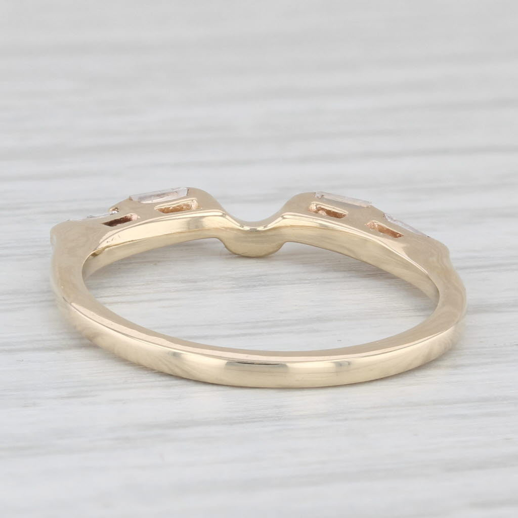 Light Gray 0.20ctw Diamond Ring Jacket Enhancer Stackable Wedding Band 14k Yellow Gold