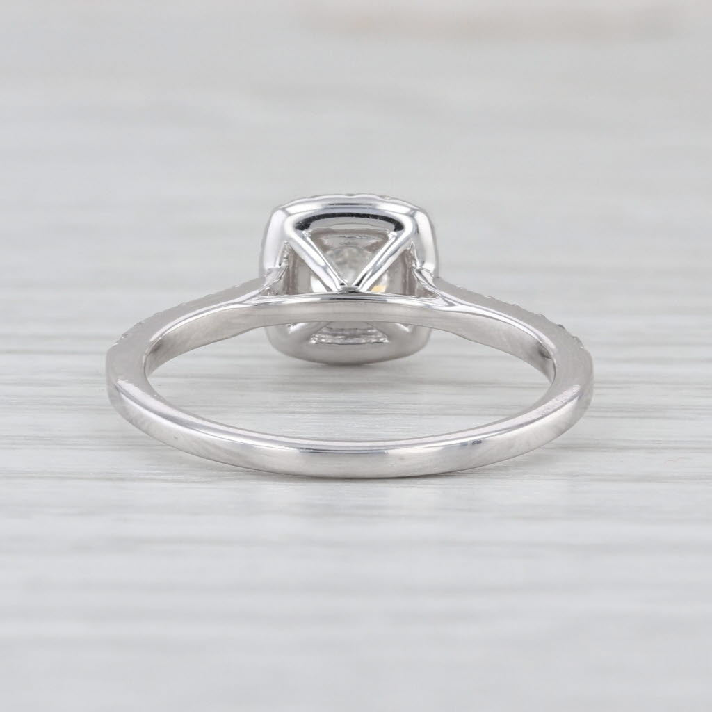 0.60ctw Round Diamond Halo Engagement Ring 14k White Gold Size 6.5