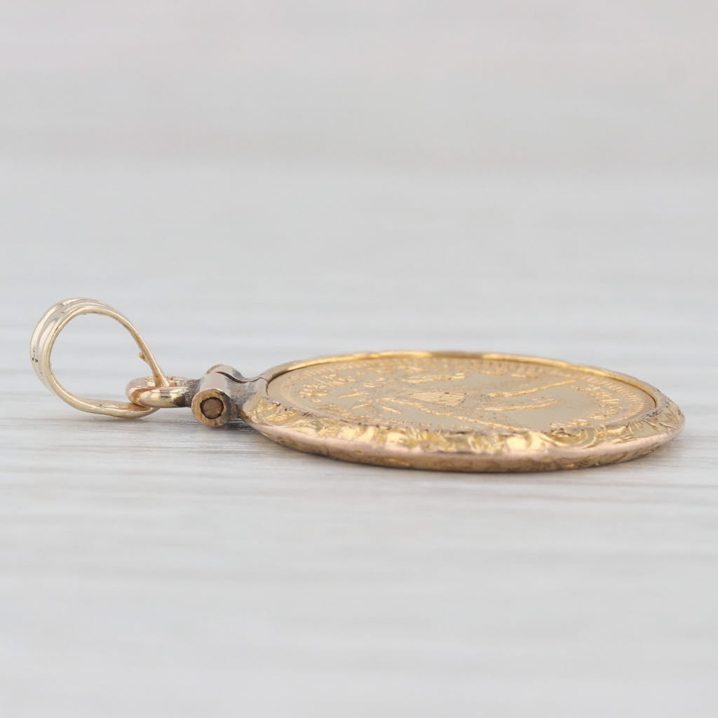Light Gray Authentic 1906 American Eagle 2.50D Coin Pendant 10k 900 Yellow Gold