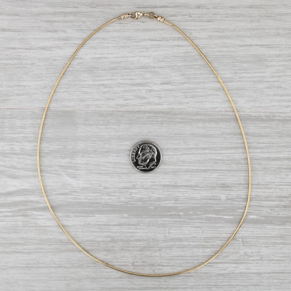 16" Tube Chain Collar Necklace 14k Yellow Gold 1.1mm