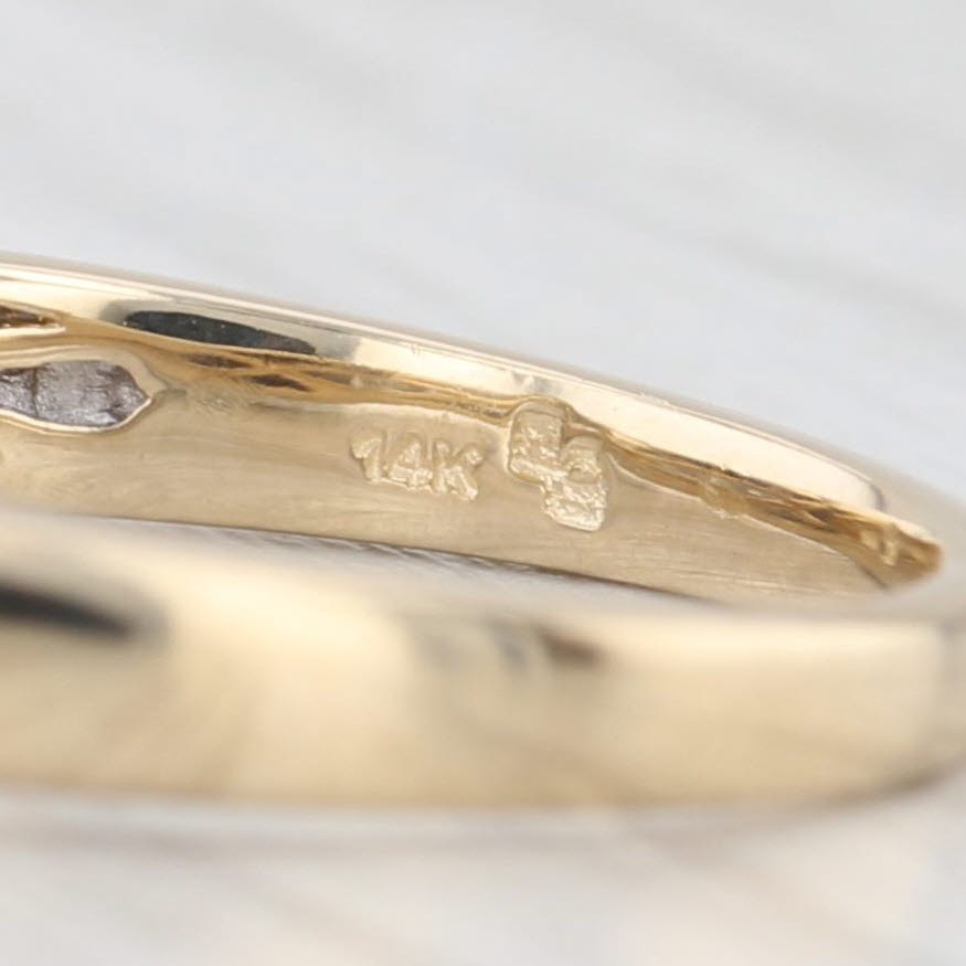 Light Gray 0.98ctw Diamond 3-Stone Engagement Ring 10k Yellow Gold Size 7.25 Emerald Cut