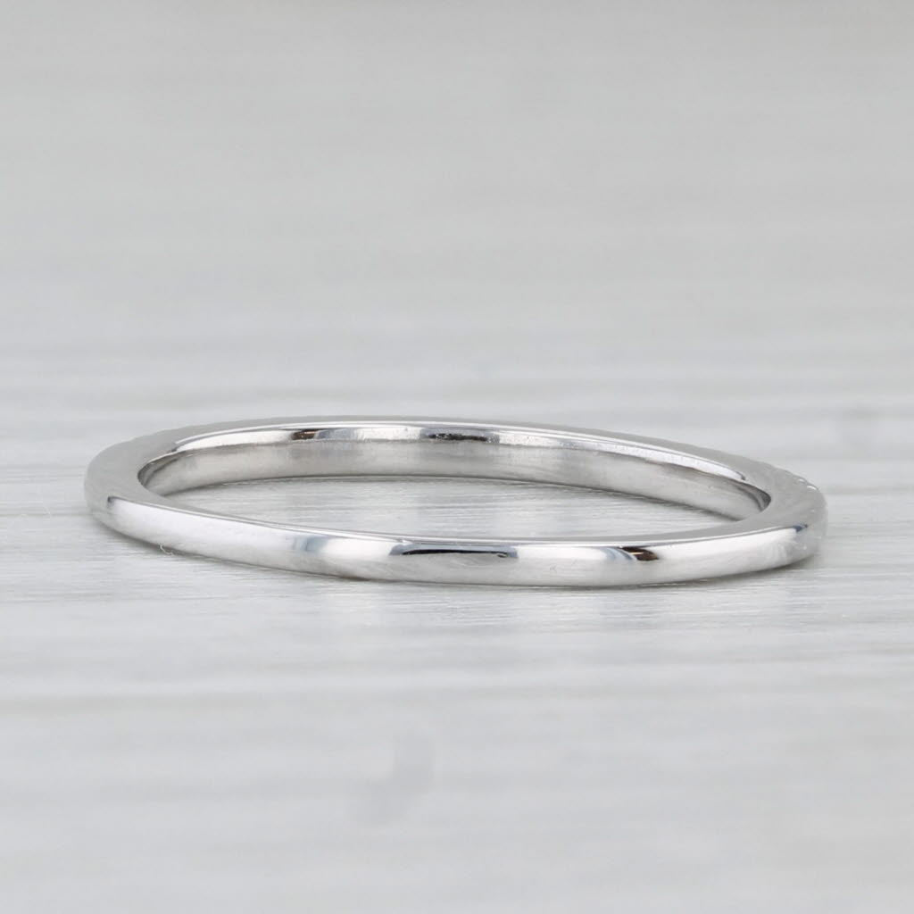 Light Gray 0.10ctw Diamond Wedding Ring 14k White Gold Size 5.75 Stackable Anniversary Band