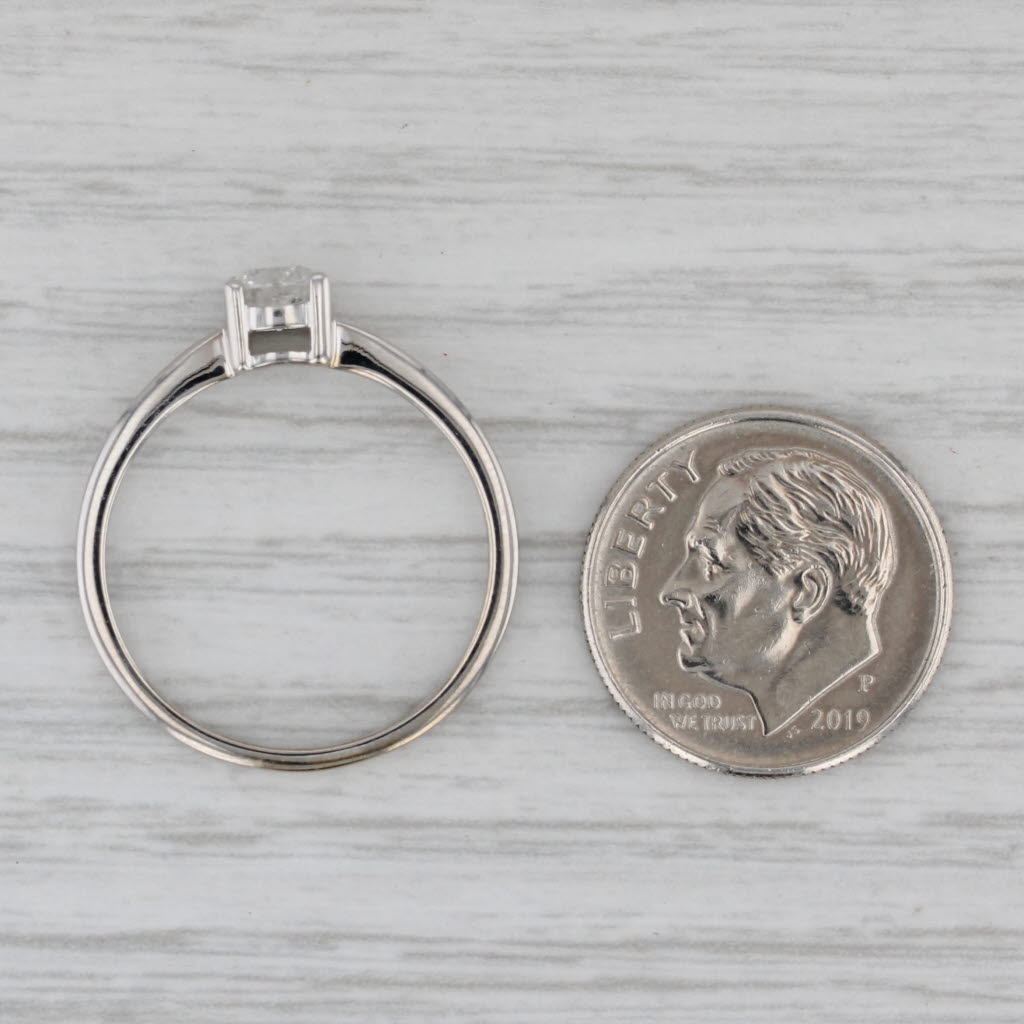 Gray 0.45ct Round Brilliant Solitaire Engagement Ring 10k White Gold Size 8