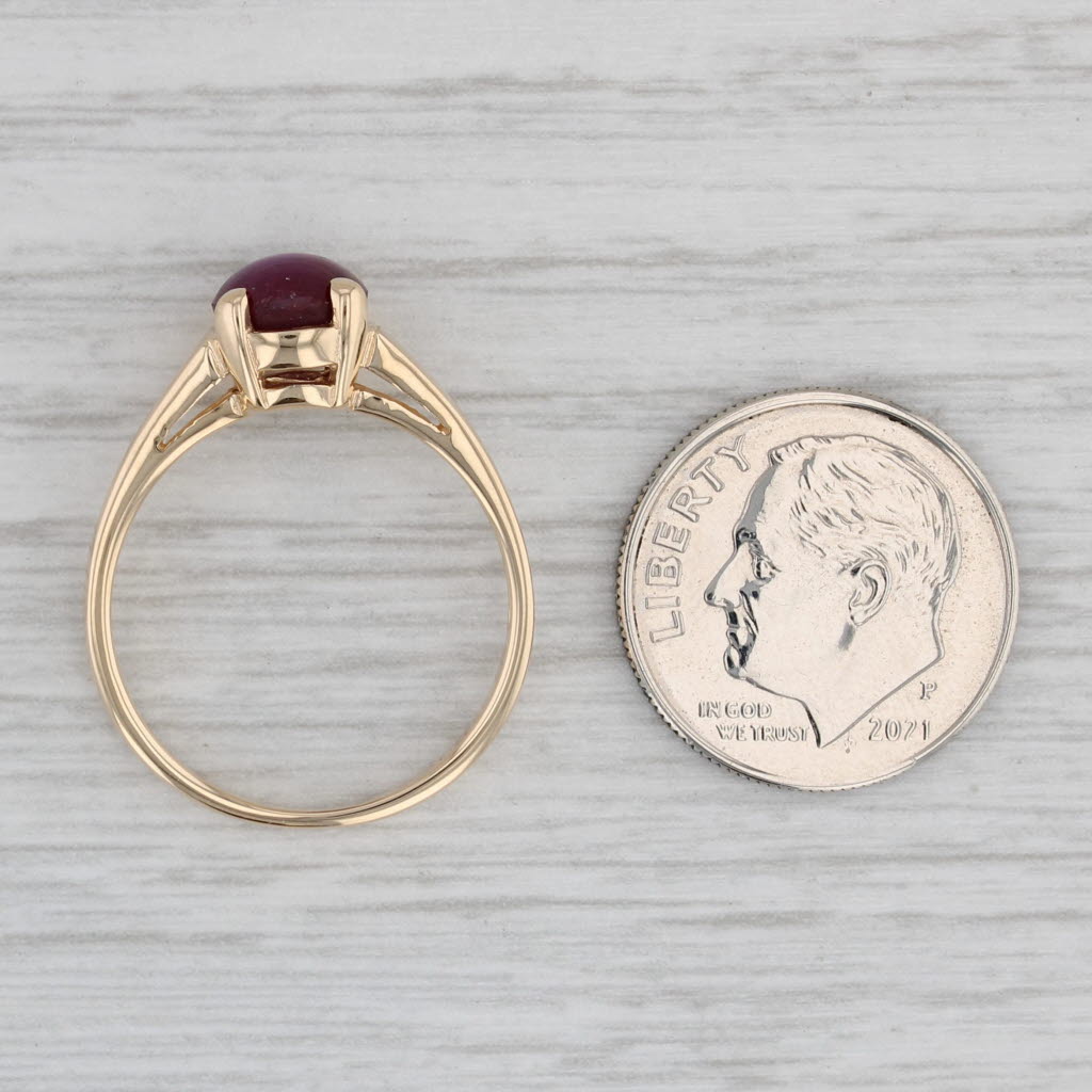 Gray Star Ruby Solitaire Ring 14k Yellow Gold Size 7.25