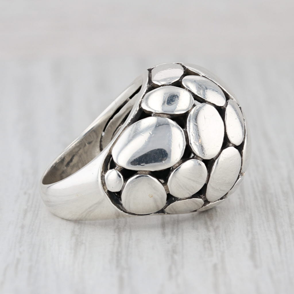 John Hardy Pebble Dome Kali Ring Sterling Silver Size 7.75 Statement