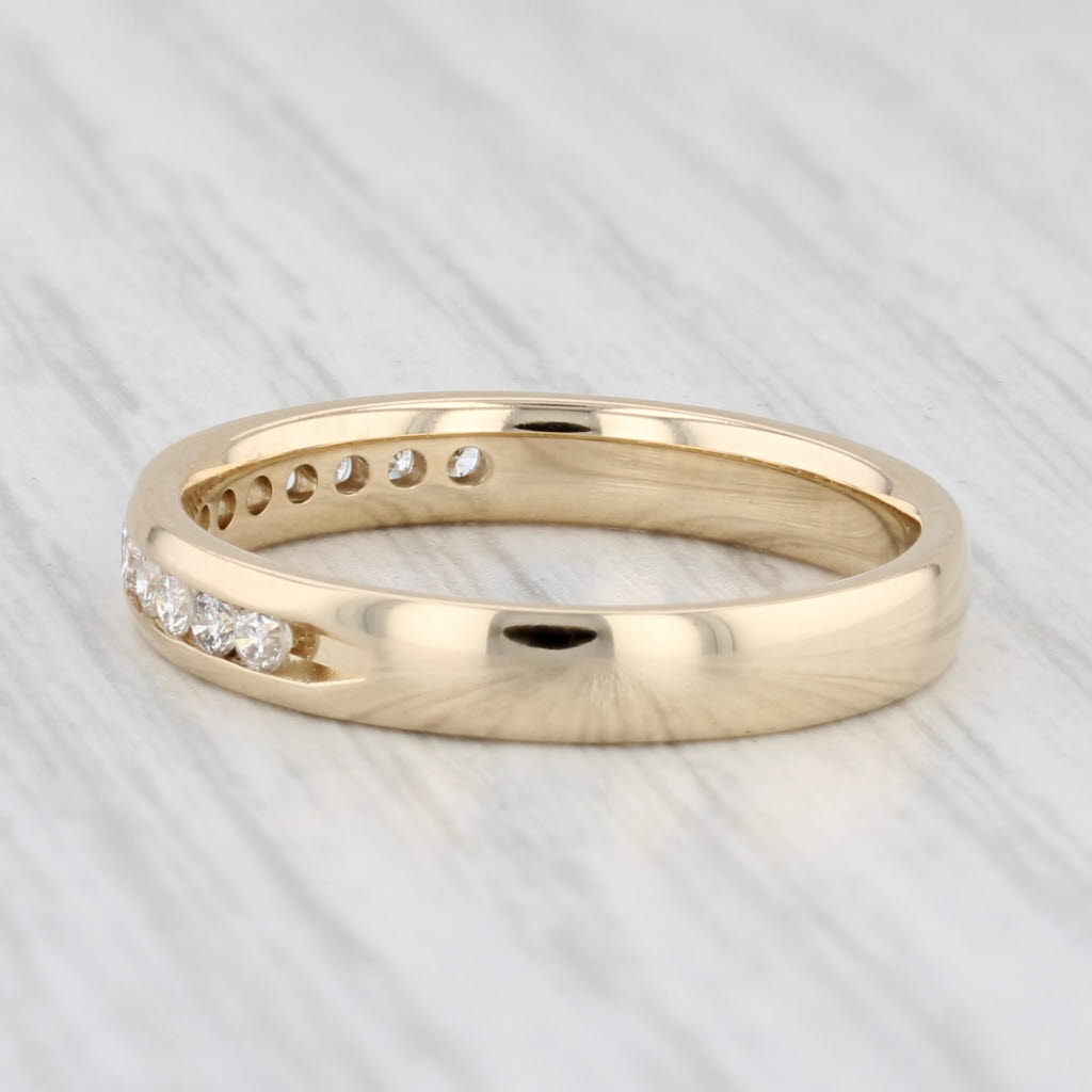 Light Gray 0.24ctw Diamond Wedding Band 14k Yellow Gold Size 7 Stackable Ring