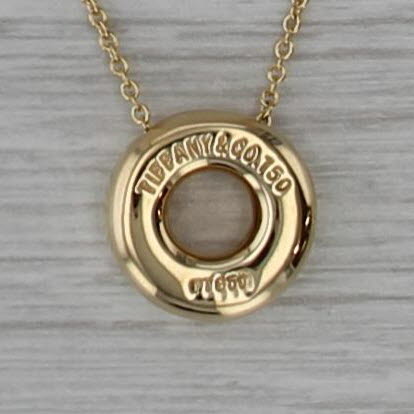 Tiffany Etoile .18ctw Diamond Dots Circle Pendant Necklace Box 18k Gold Platinum