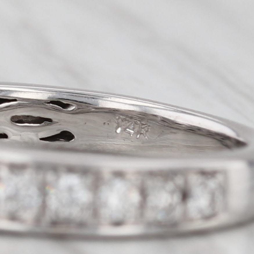 Gray 0.33ctw Diamond Wedding Band 14k White Gold Size 4.75 Stackable Anniversary Ring