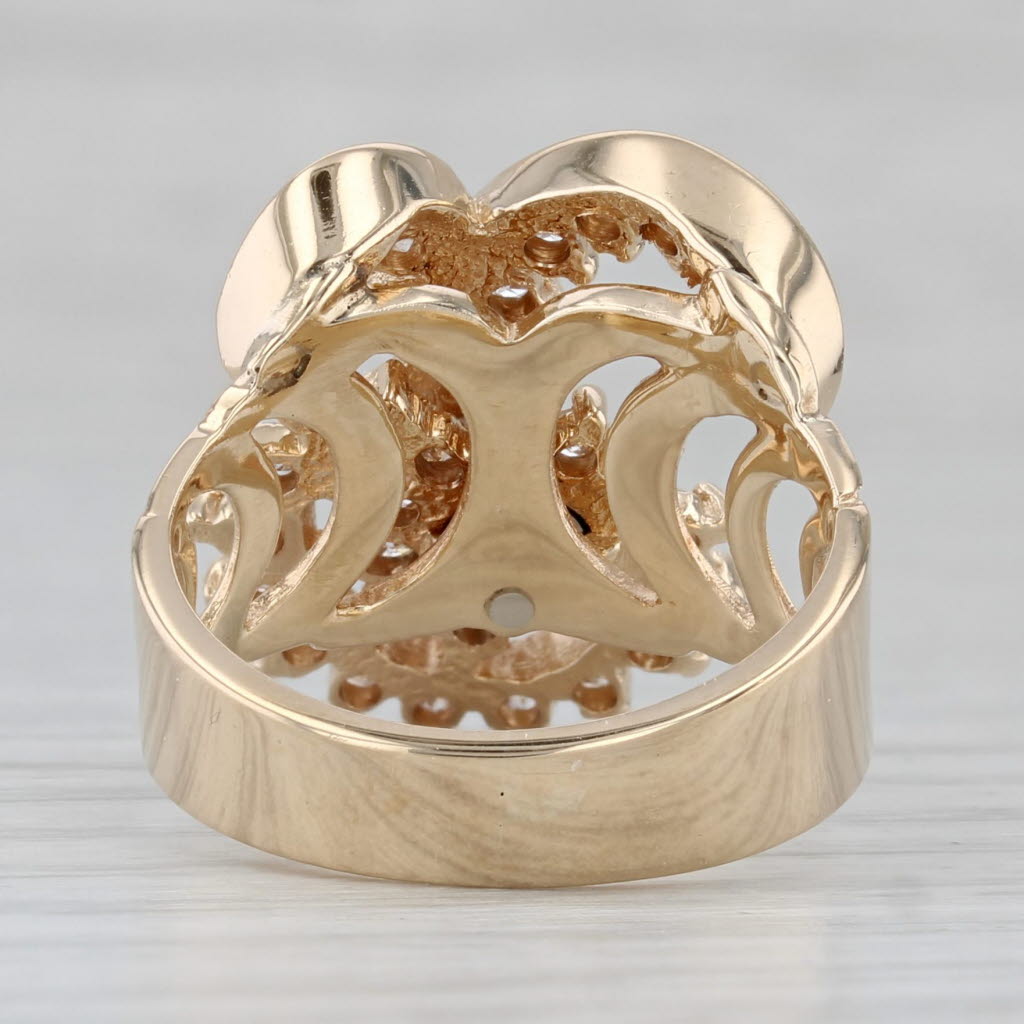 Gray 0.61ctw Rolling Spinning Diamond Swirl Ring 14k Yellow Gold Size 6.25