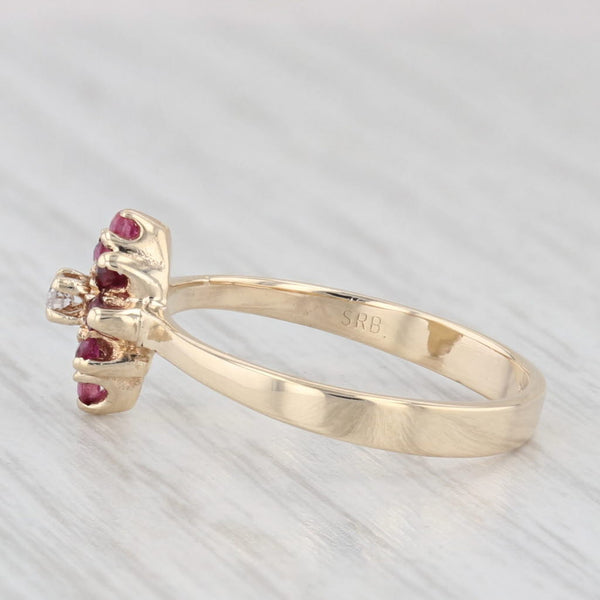 0.18ctw Ruby Diamond Ring 10k Yellow Gold Size 5.75