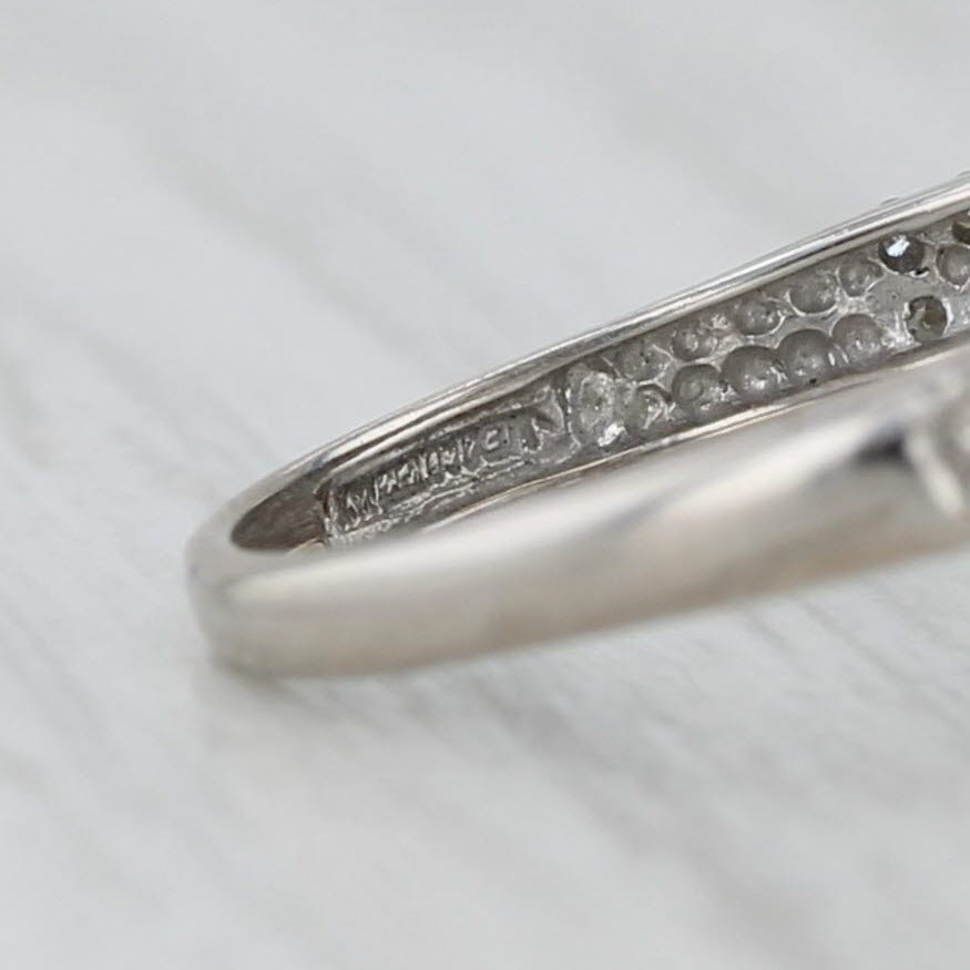 Gray 0.25ctw Diamond Halo Ring 14k White Gold Size 5.25