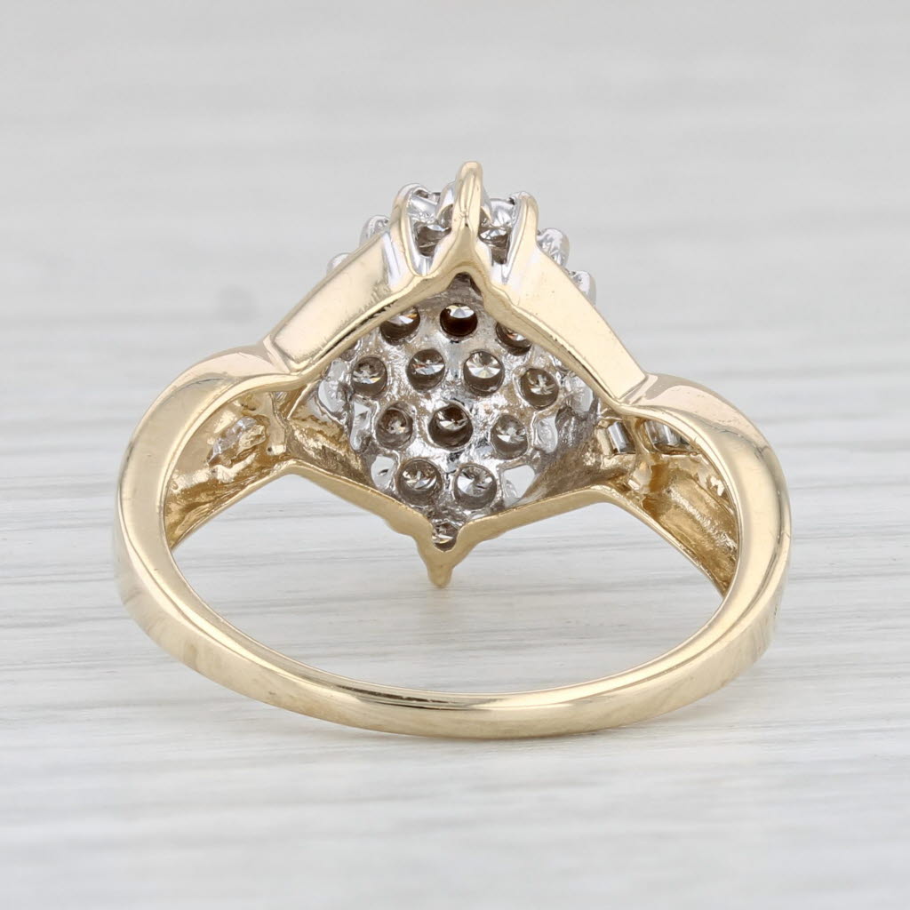 Light Gray 0.35ctw Diamond Cluster Ring 10k Yellow Gold Size 7.25