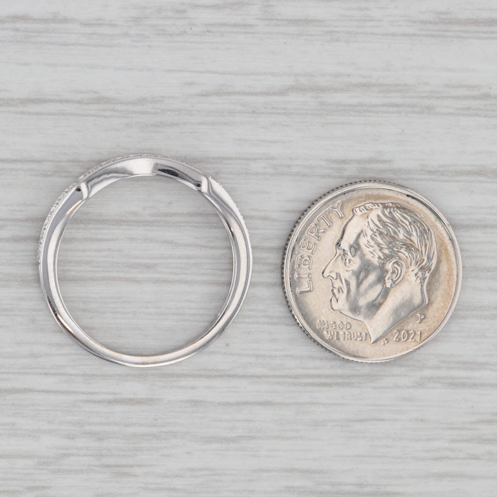 Gray 0.25ctw Contoured Diamond Wedding Band Stackable Anniversary Size 7 Ring