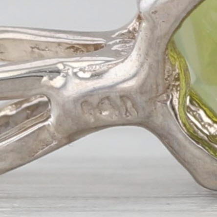2.35ct Round Peridot Pendant 14k White Gold Small Solitaire Drop