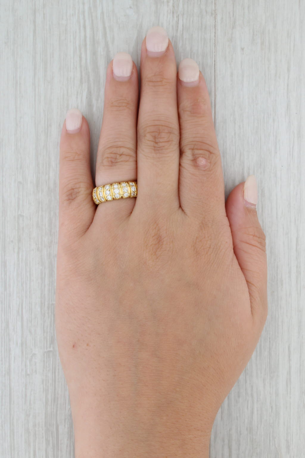 1ctw Diamond Ring 18k Yellow Gold Size 5.75 Anniversary Wedding Band