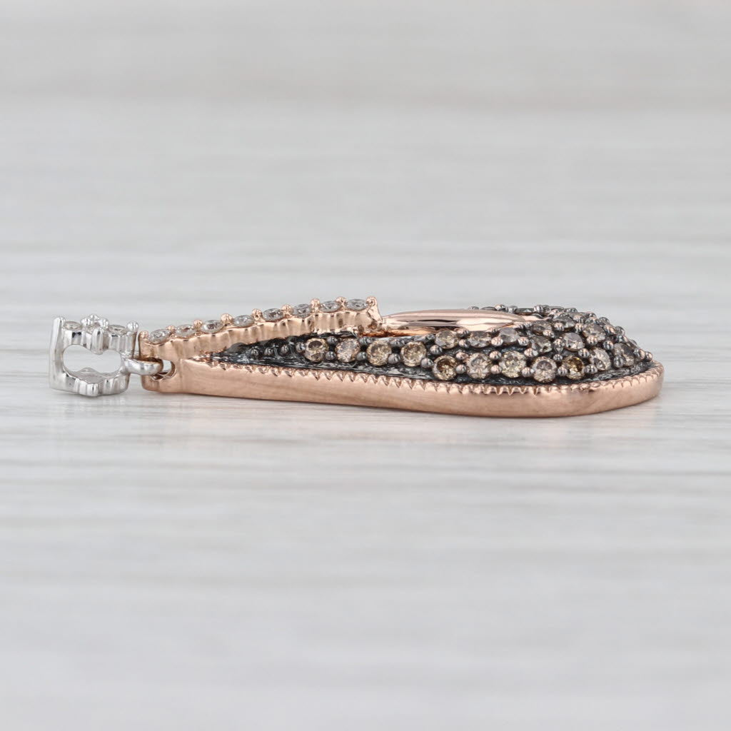 0.50ctw White Champagne Diamond Teardrop Pendant 14k Rose Gold