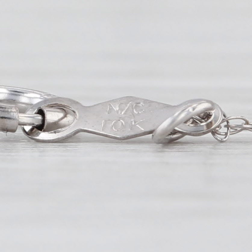 0.42ctw Diamond Heart Pendant Necklace 10k White Gold 18.5" Rope Chain