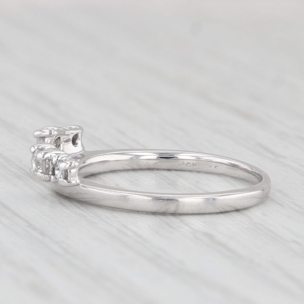 Light Gray 0.16ctw Diamond Ring Guard Enhancer Wedding Band 14k White Gold Size 5.25