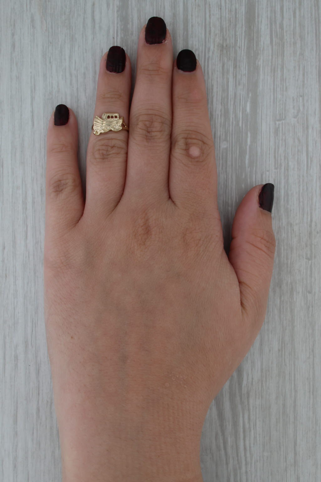 Noah's Ark Ring 10k Yellow Gold Small Size 4 Religious Jewelry