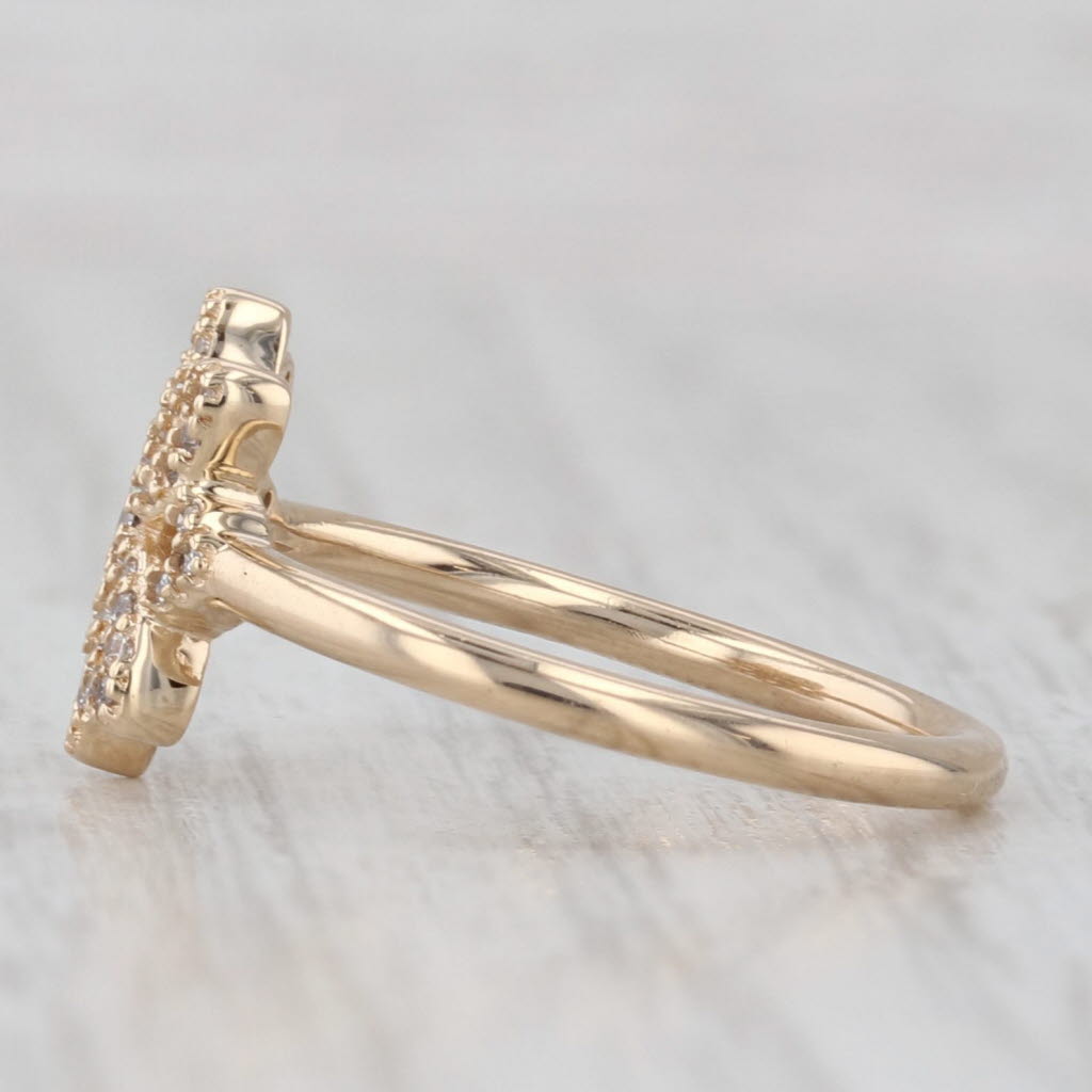 Light Gray Pandora Lace Botanique 1501582CZ Flower Ring 14k Yellow Gold Size 48 4.75