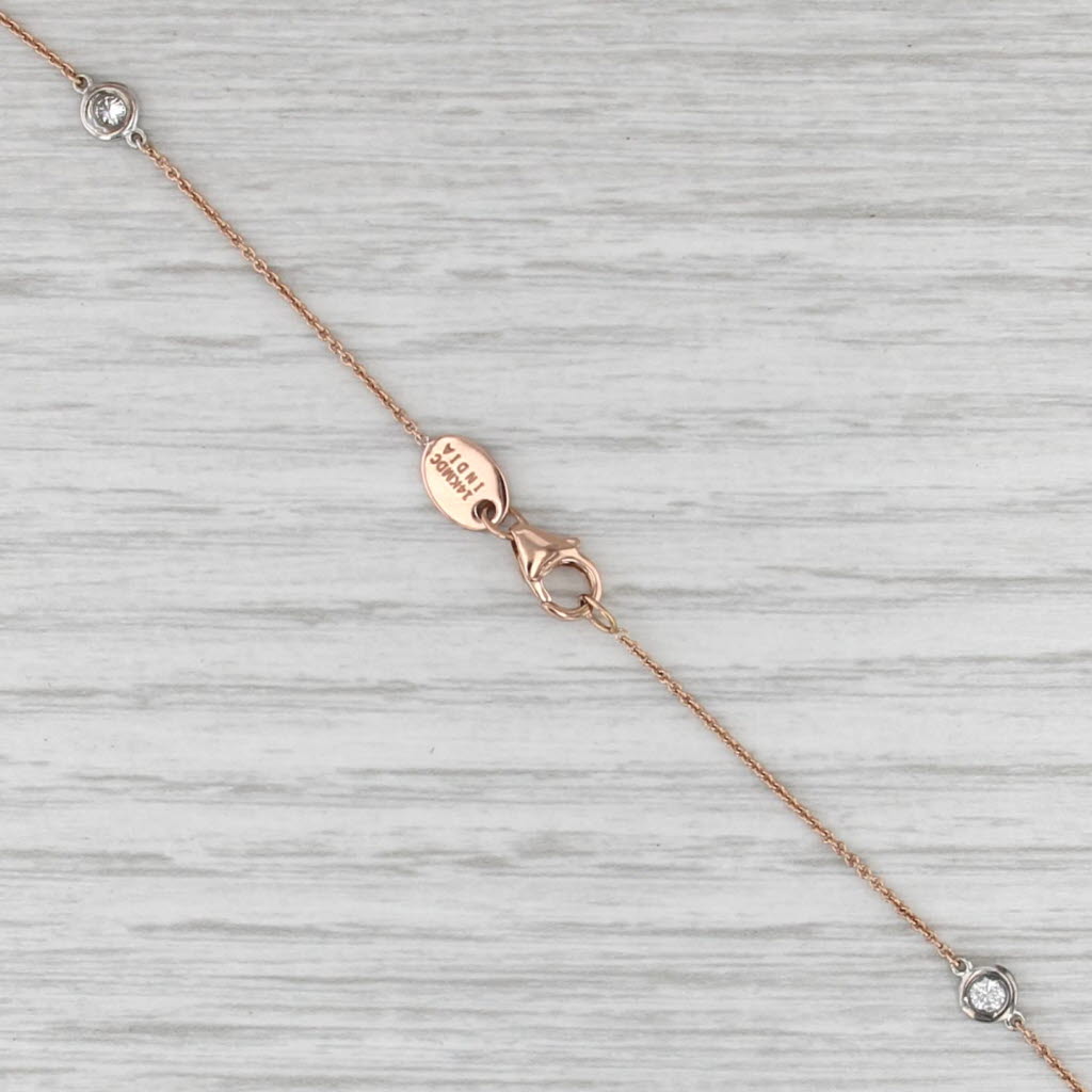 0.74ctw Diamonds by the Yard Station Necklace 14k Rose White Gold 19.5"