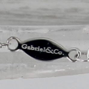 Gabriel & Co 0.27ctw Diamond Sapphire Pendant Necklace 14k White Gold 18.25"