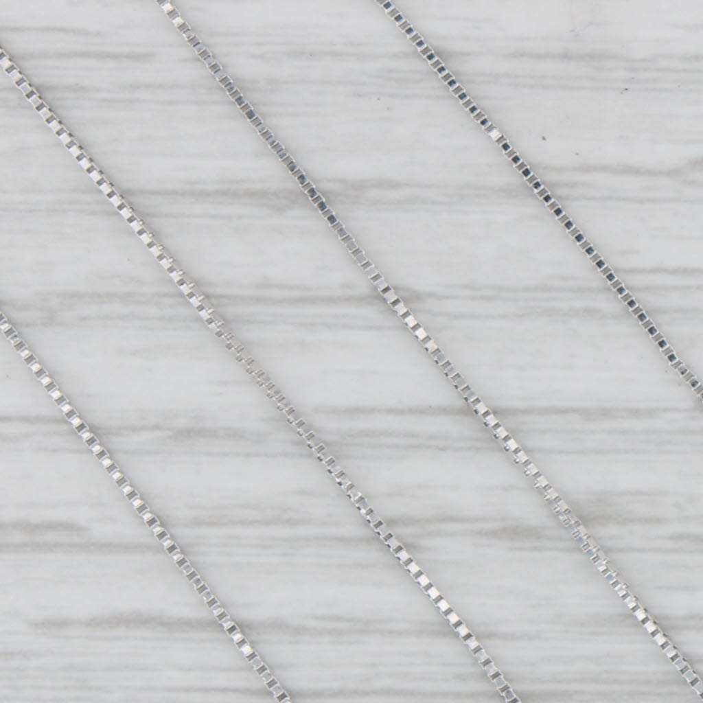 Light Gray 16.25" Box Chain Necklace 14k White Gold 0.6mm Lobster Clasp Italian