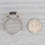 Bixby 1.17ctw Iolite Topaz Flower Ring Sterling Silver 18k Gold Sz 9 Statement