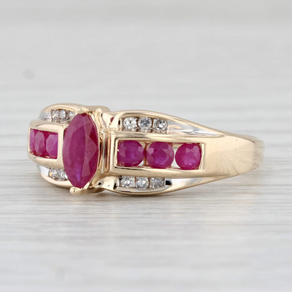 Light Gray 1.18ctw Marquise Ruby Diamond Ring 14k Yellow Gold Size 9