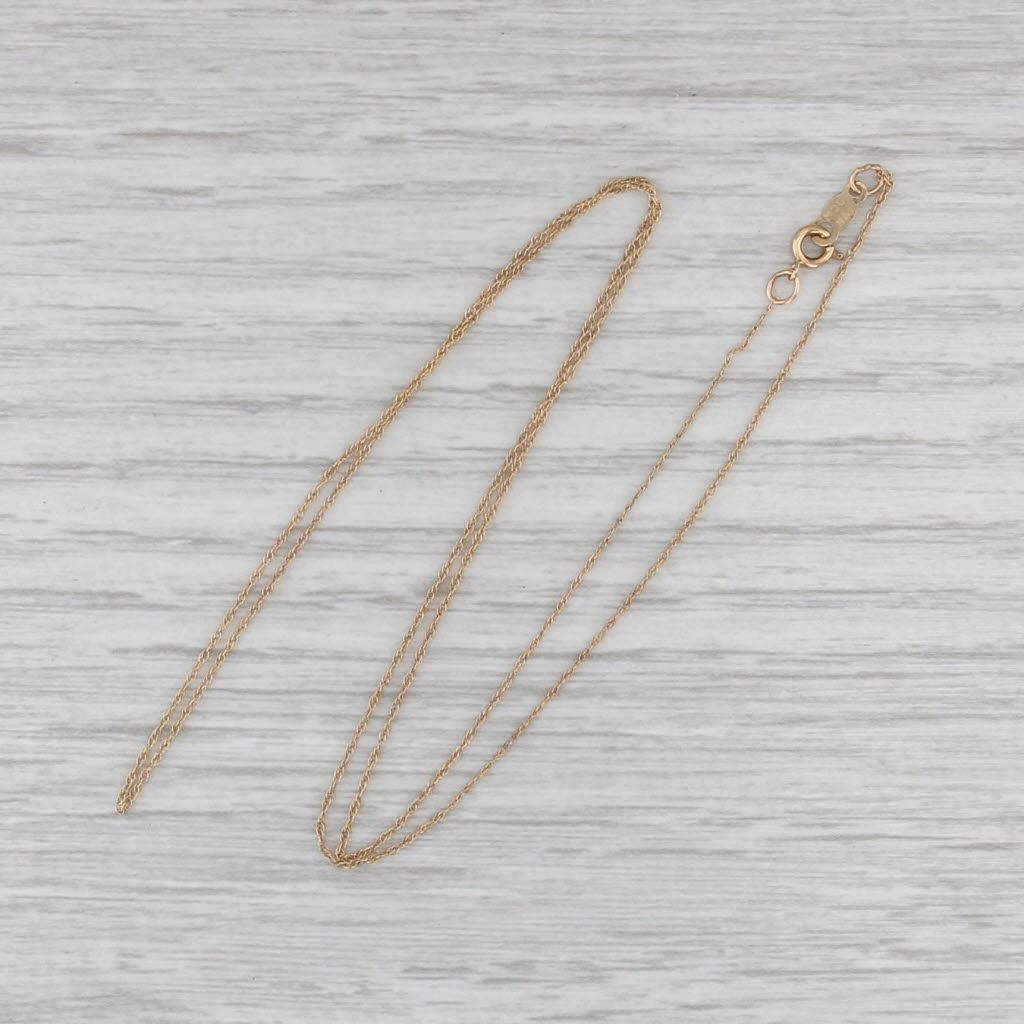 Fine Rope Chain Necklace 14k Yellow Gold 18.25" 0.6mm
