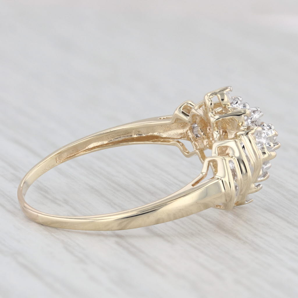 Light Gray 0.16ctw Diamond Cluster Ring 10k Yellow Gold Size 10 Engagement