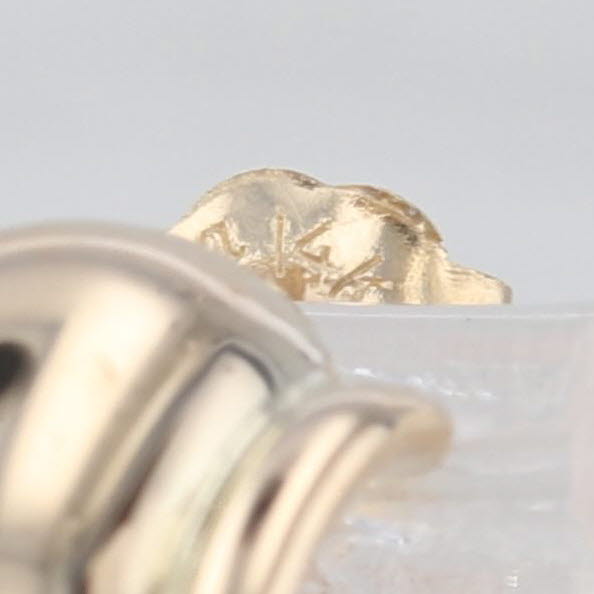 Small C-Hoop Earrings 14k Yellow Gold Butterfly Backs Round Hoops