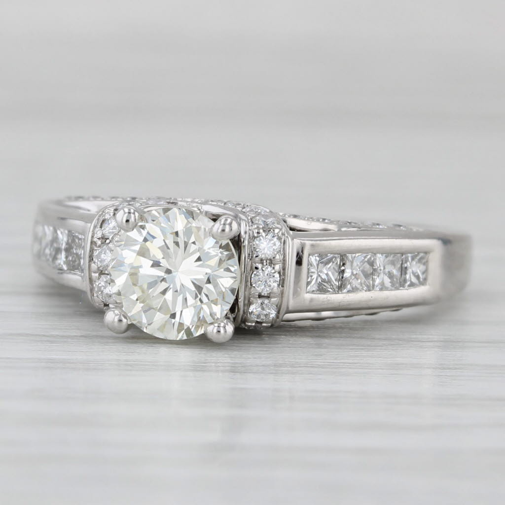 Tolowsky 1.90ctw Diamond Engagement Ring 14k White Gold Size 6.75 GIA