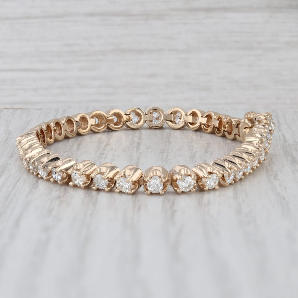 3ctw Diamond Tennis Bracelet 14k Yellow Gold 6.5" 4.4mm