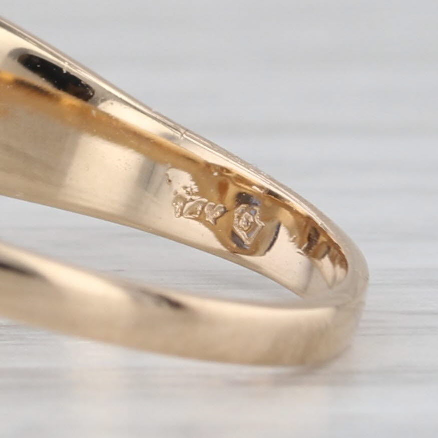 Gray 0.46ctw Pear Blue Diamond Bypass Ring 14k Yellow Gold Size 7.75