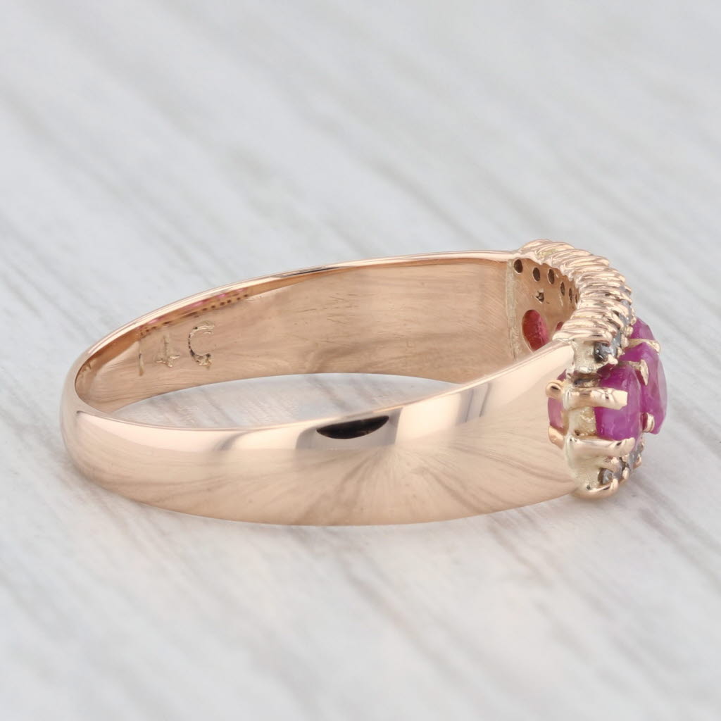 Light Gray 0.96ctw Pink Sapphire Diamond Ring 14k Rose Gold Size 7