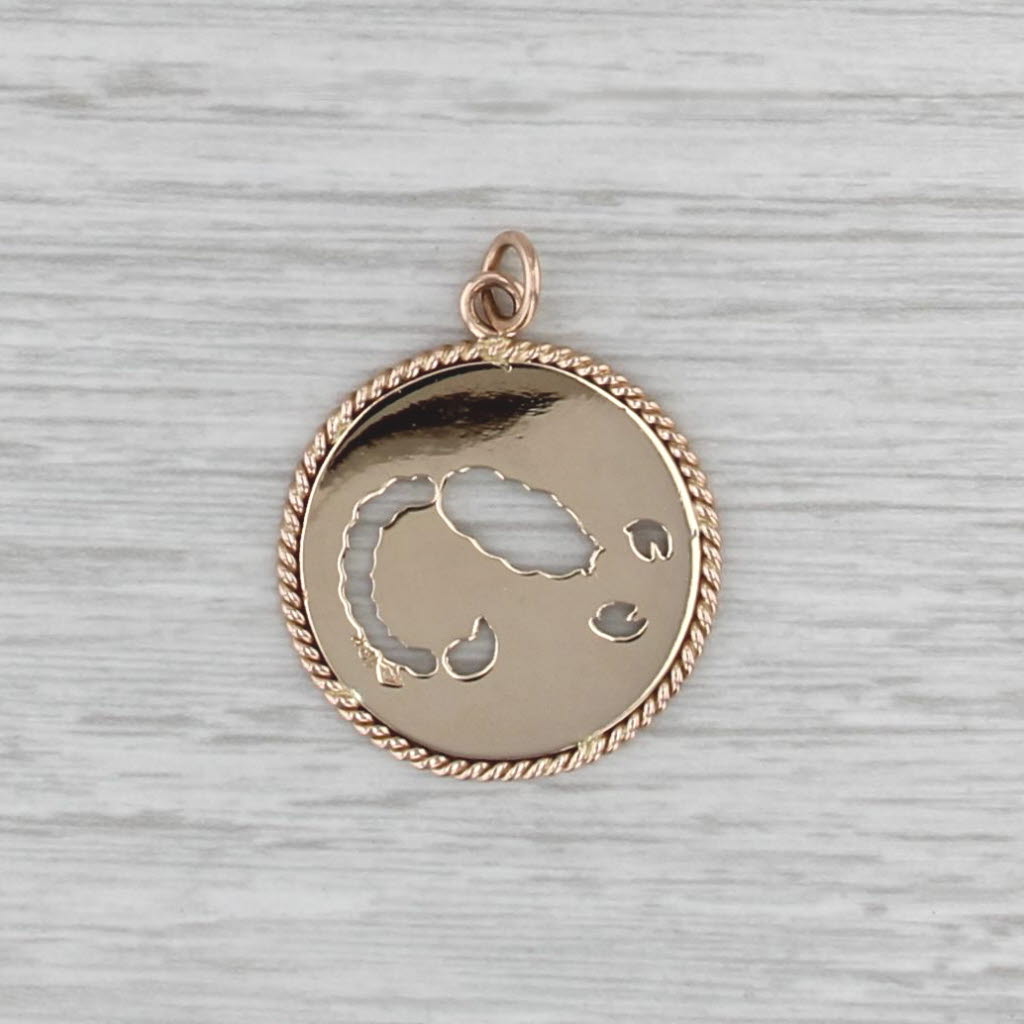 Escorpion Scorpio Zodiac Sign Pendant 18k Gold Astrology Charm Medallion