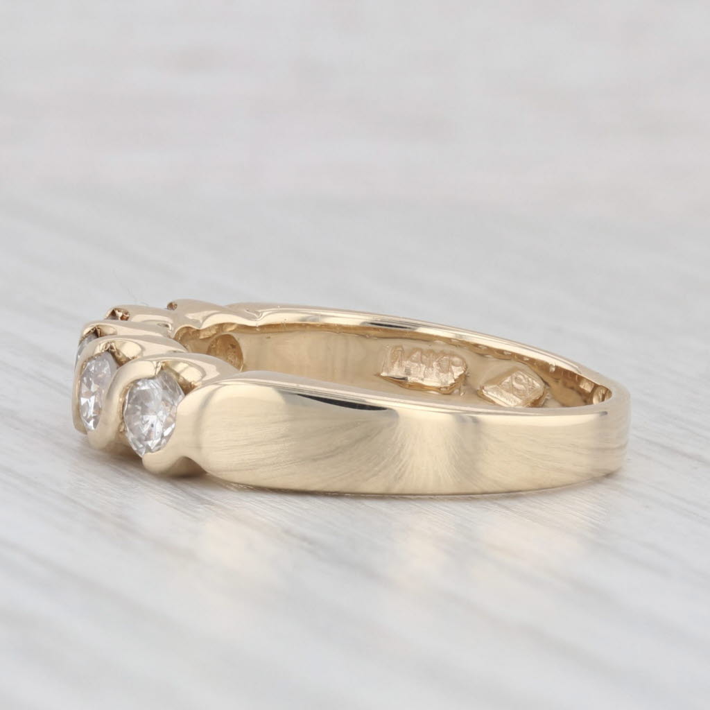 Light Gray 0.85ctw Diamond Ring 14k Yellow Gold Stackable Anniversary Wedding Band Size 8