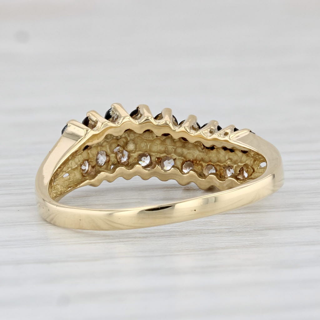 Light Gray Richard Klein Onyx Cubic Zirconia Ring 10k Yellow Gold Size 6 Contoured Band