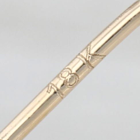 Oval Drop Earrings 18k Yellow Gold Pierced Studs