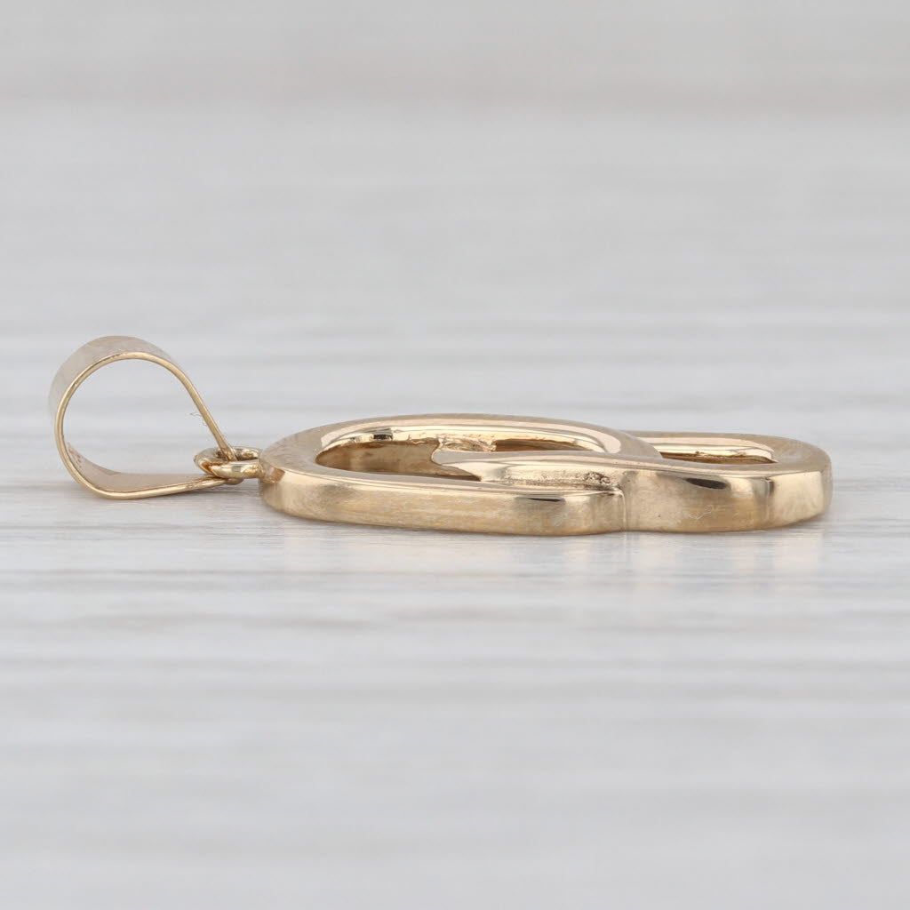 Interlocking Oval Links Pendant 18k Yellow Gold Drop